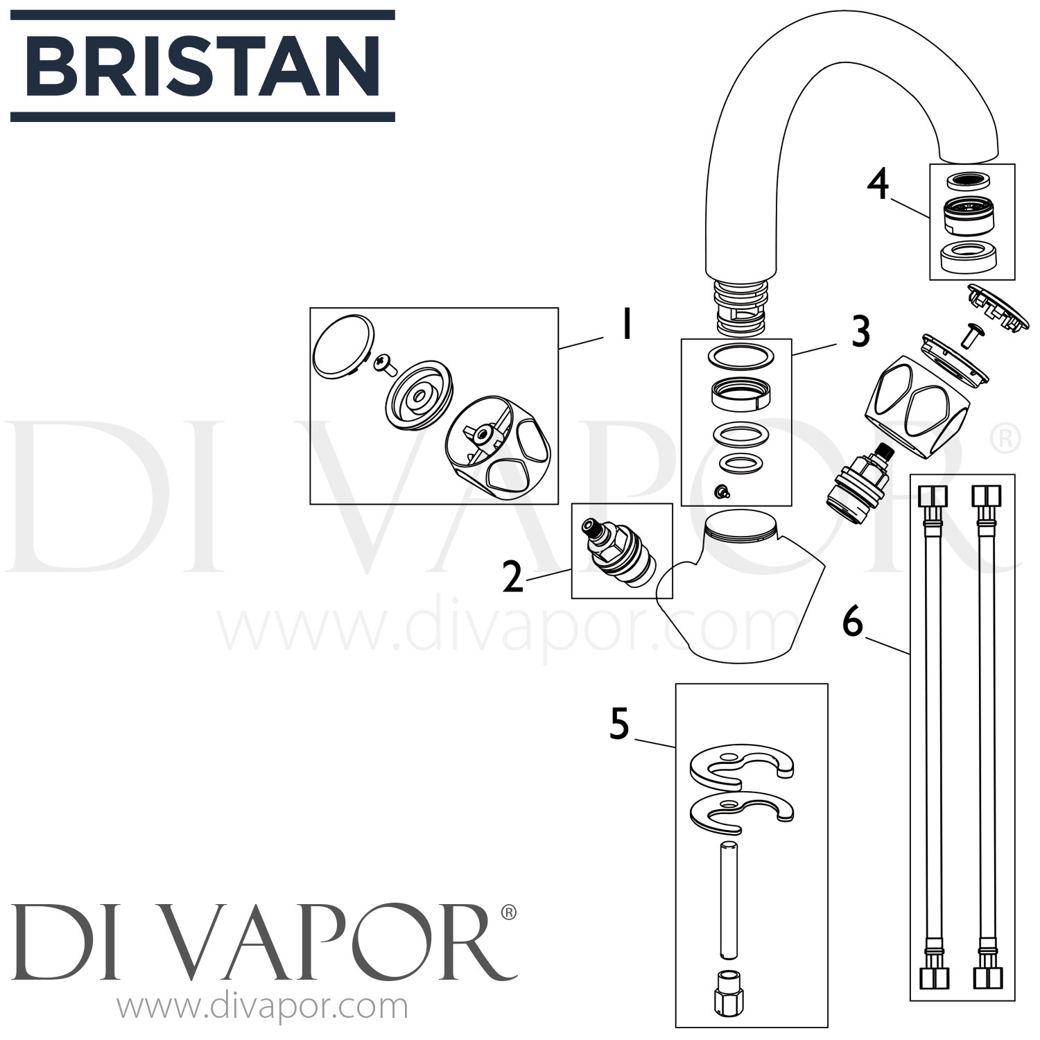 Bristan VAC SNK C MT Club Sink Mixer Tap Spare Parts
